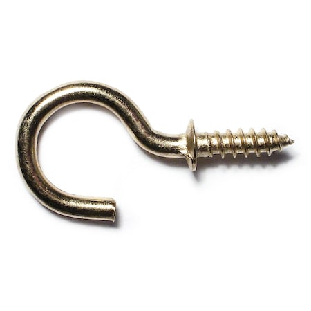 7/16 X 3/4 Brass Cup Hooks 100PK